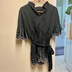 Elegant black maternity shirt, Medium, A Pea in the Pod